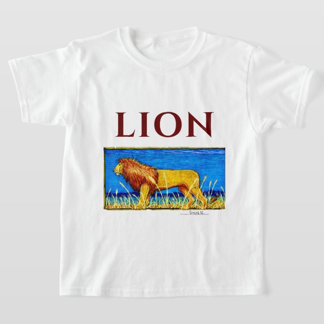 Lejon i gallgräs t shirt (Laydown)