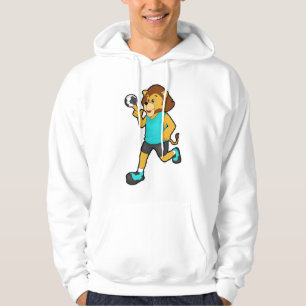 Lejon i Handball-spelare med handboll Hoodie