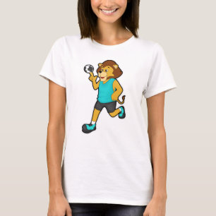 Lejon i Handball-spelare med handboll T Shirt