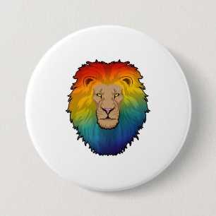 Lejon i Rainbow Färg Knapp