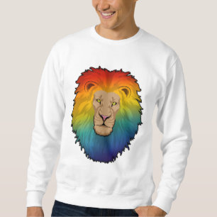 Lejon i Rainbow Färg Lång Ärmad Tröja
