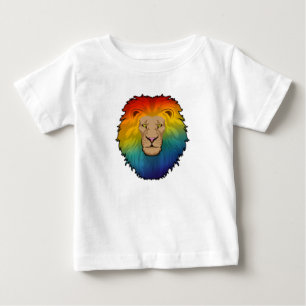 Lejon i Rainbow Färg T Shirt