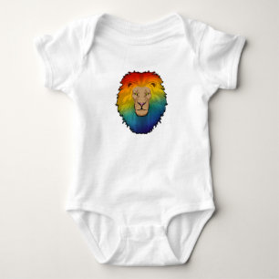 Lejon i Rainbow Färg T Shirt