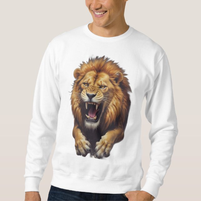 Lejon illustration av Arg Lång Ärmad Tröja (Framsida)