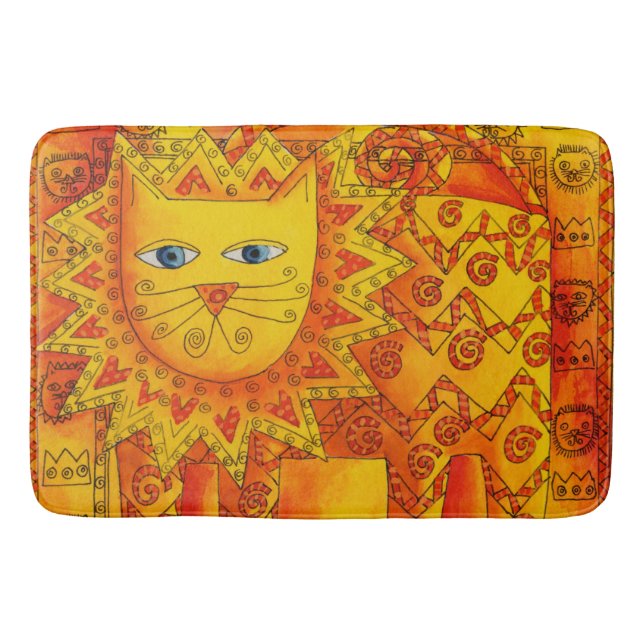 Lejon illustration av mönstrad vattenfärg badrumsmatta (Framsidan)