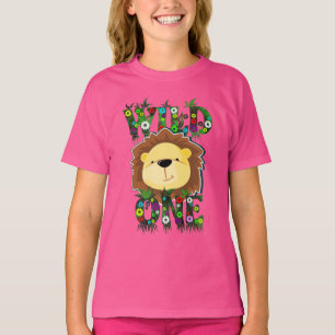 Lejon illustration av vild 1-ljus t shirt