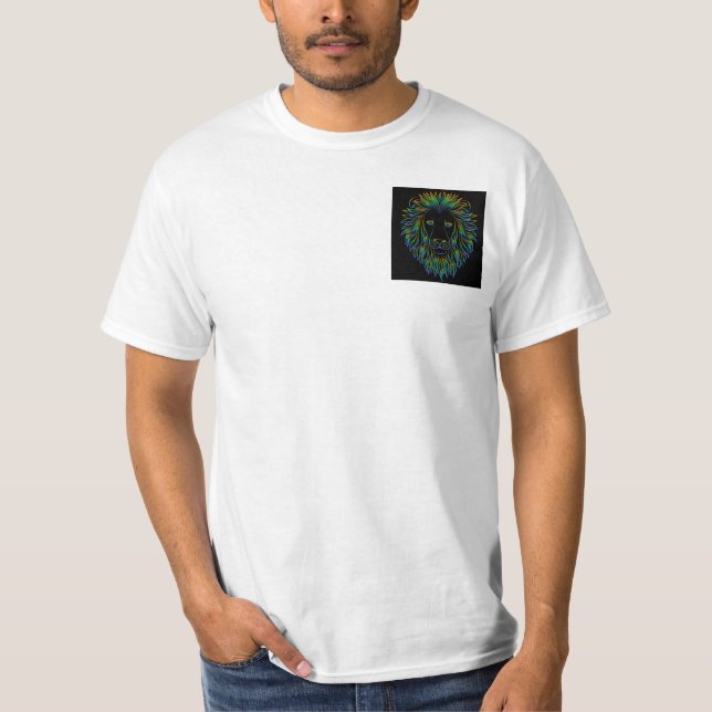 Lejon illustrerad design på Lämnat sidtest T Shirt (Framsida)