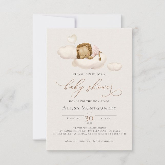 Lejon inbjudan till babyvisningsprogram (Framsida)