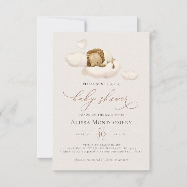 Lejon inbjudan till babyvisningsprogram (Framsida)