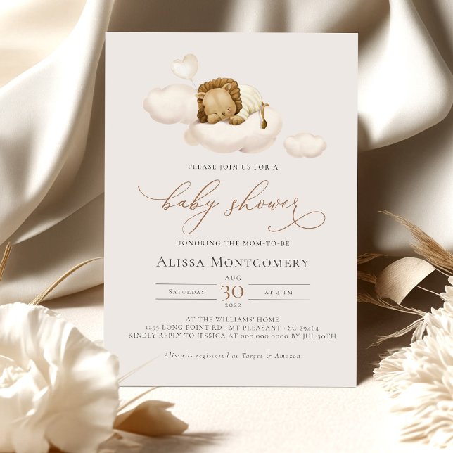 Lejon inbjudan till babyvisningsprogram (Skapare uppladdad)