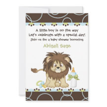 Lejon inbjudan till babyvisningsprogram för pojkar