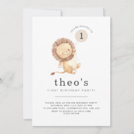 Lejon inbjudan till bubbla första födelsedag
