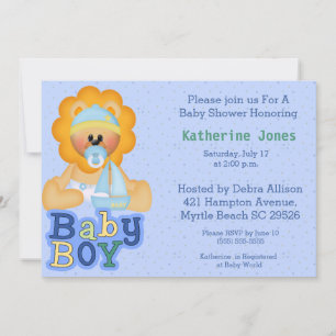 Lejon inbjudan till Cute Baby Baby Shower