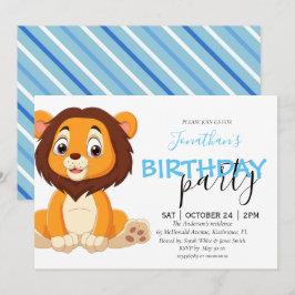 Lejon inbjudan till Jungle Birthday Boy