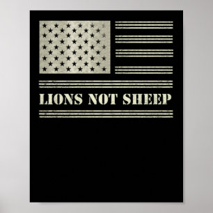 Lejon, inte får USA flagga Independence day Poster