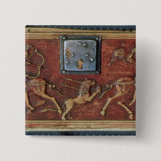 Lejon jakt, platta från en Byzantinecasket, 11th Knapp (Framsida)