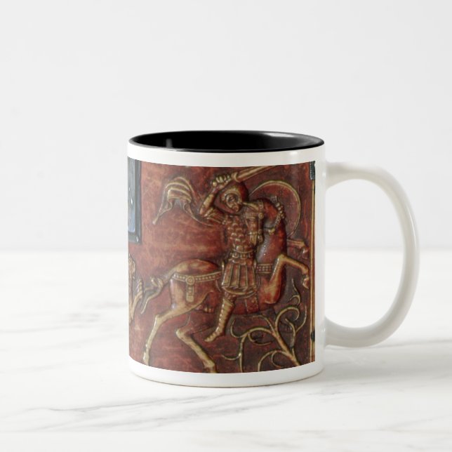 Lejon jakt, platta från en Byzantinecasket, 11th Två-Tonad Mugg (Höger)