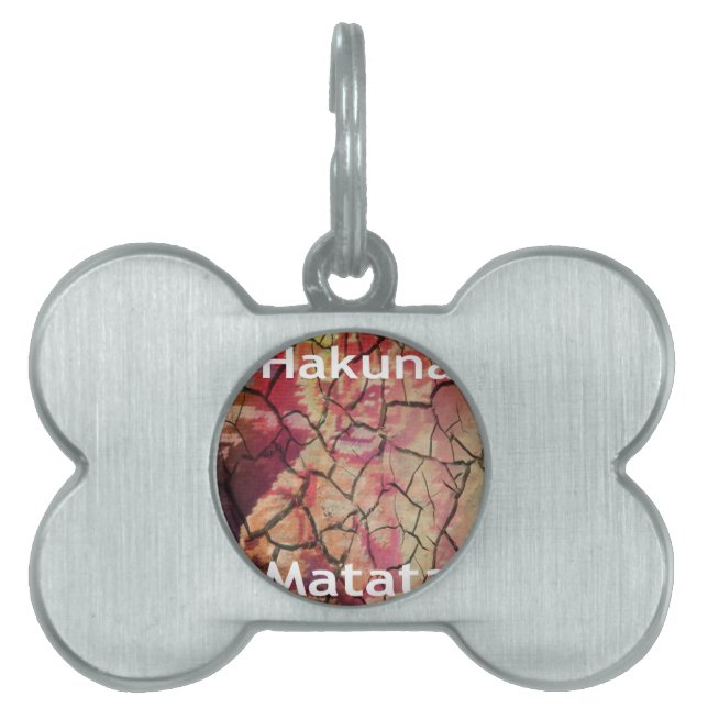 Lejon jordisk Elegant: Hakuna Matata Texturerad de ID-bricka Husdjur (Framsidan)