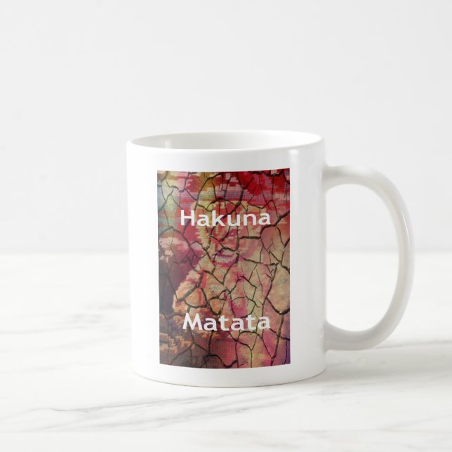 Lejon jordisk Elegant: Hakuna Matata Texturerad de Kaffemugg (Höger)
