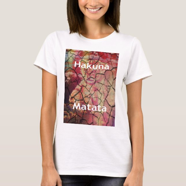 Lejon jordisk Elegant: Hakuna Matata Texturerad de T Shirt (Framsida)