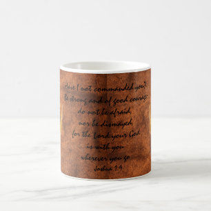 Lejon Joshua 1:9 Citat från Cougar Puma Mountain Kaffemugg