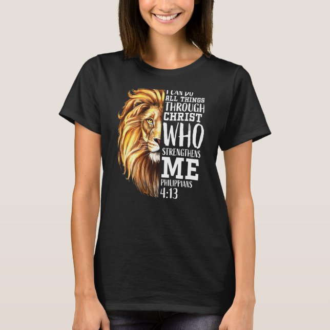 Lejon judah Christian Religiösa Scripture Graphic  T Shirt (Framsida)