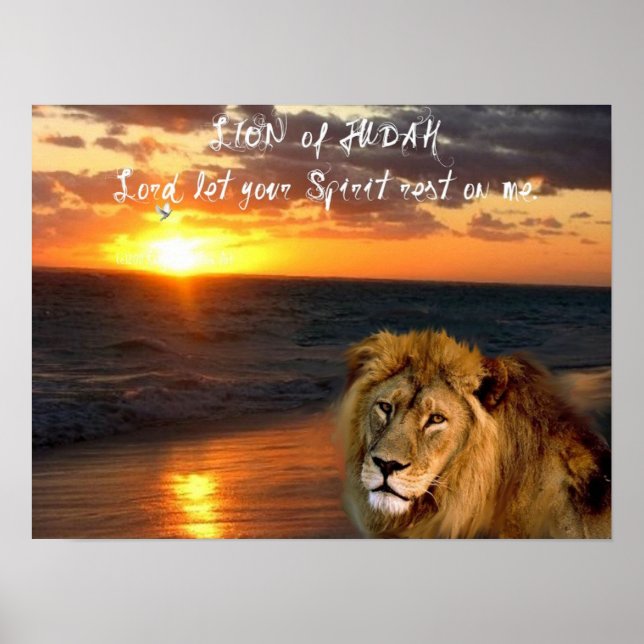 Lejon judah Hälsning inspirationell Religiösa Post Poster (Framsidan)