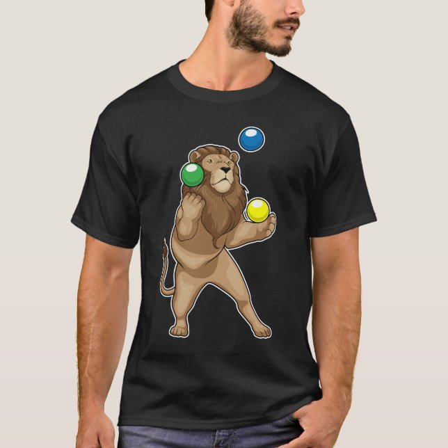 Lejon Juggler Juggle T Shirt (Framsida)