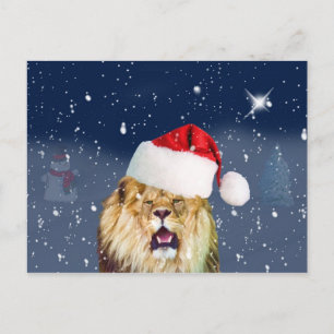 Lejon jul i jultomten vykort