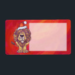 Lejon jul på röd fraktsedel<br><div class="desc">Djurs Lejona julgåvor och tillbehör från Parad-festen har vår roligt av en söt lejon som är utsliten i en röd julhatt som står i ett snöslandskap mot en texturerad mörk blått stjärnnatt himlar som målas av våra begåvade barns bok illustrator, Traci Van Wagoner. På baksidan av många av de här...</div>