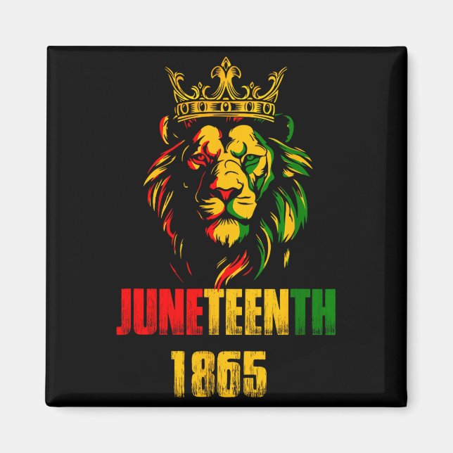 Lejon juneteenth cool 1865 frihet afrikansk juni magnet (Framsidan)