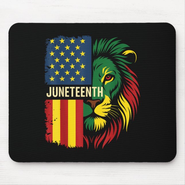 Lejon Juneteenth Cool Svart Historia Afrikansk Ame Musmatta (Framsidan)
