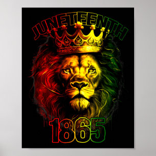 Lejon Juneteenth-tröjor för män Svart kung Afrikan Poster