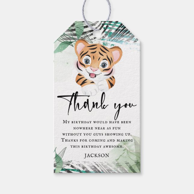 Lejon Jungle Birthday Tack Presentetikett (Framsidan)