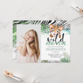 Lejon jungle Cute 5:e födelsedag Fotoinbjudan Inbjudningar