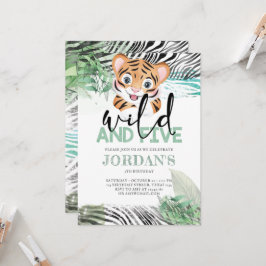 Lejon jungle Cute 5:e födelsedagsinbjudan Inbjudningar