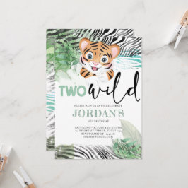 Lejon jungle Cute Second Birthday-inbjudan Inbjudningar