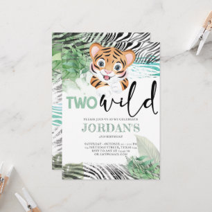 Lejon jungle Cute Second Birthday-inbjudan Inbjudningar