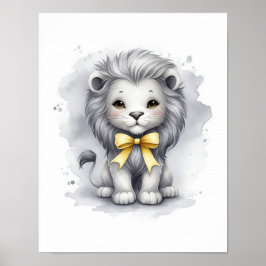 Lejon Jungle Nursery Wall Art Poster