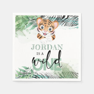 Lejon Jungle-Personlig - första födelsedag Pappersservett