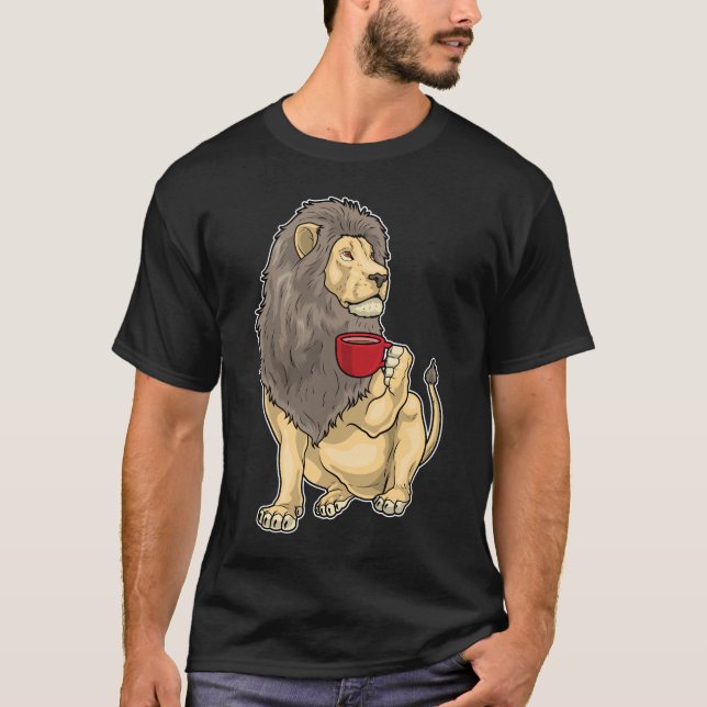 Lejon Kaffemugg T Shirt (Framsida)