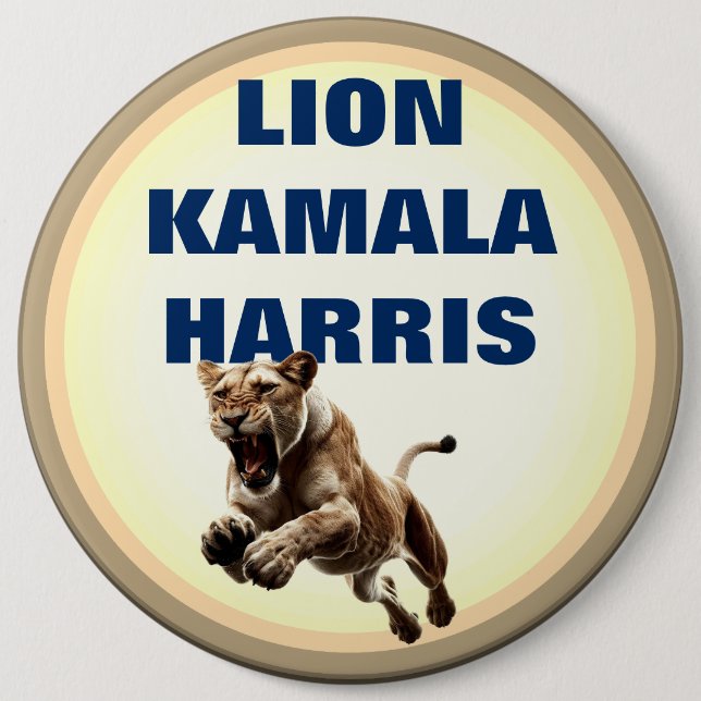 Lejon Kamala Harris Button Knapp (Framsida)