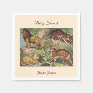 Lejon kattdjungel Könsneutrala babyskor per post Pappersservett