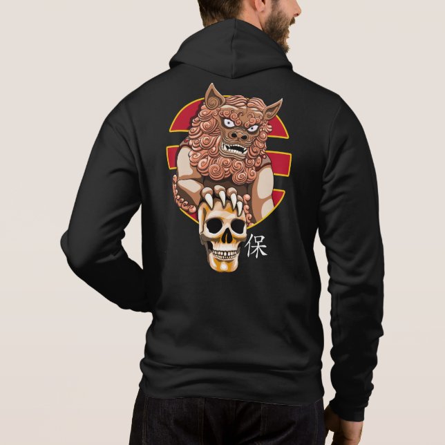 Lejon kinesiska väktare - Foo Hund T Shirt (Baksida)