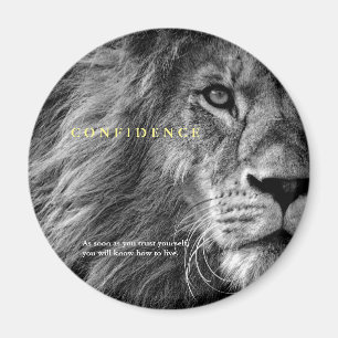 Lejon konfidenscitatinspiration magnet