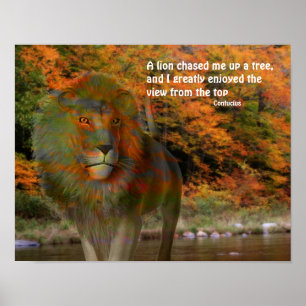 Lejon konfucius inspirationsoffert poster