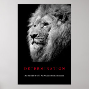 Lejon konst för svartvitt motivation poster