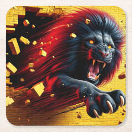 Lejon konst underlägg papper kvadrat