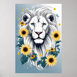 Lejon konst, Wildlife African Safari White Lejon W Poster