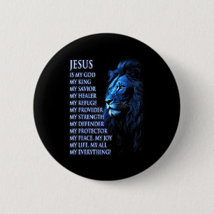 Lejon Kristna Jesus Är Min Kung, Gud, Herre, Och F Knapp